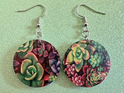Succulent Earrings: Laser Cut Acrylic Succulents, Cacti, House Plants, Greenhouse, Botany, Green Earrings, Best Gifts for Her/Him/Them