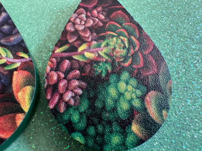 Succulent Earrings: Laser Cut Acrylic Succulents, Cacti, House Plants, Greenhouse, Botany, Green Earrings, Best Gifts for Her/Him/Them