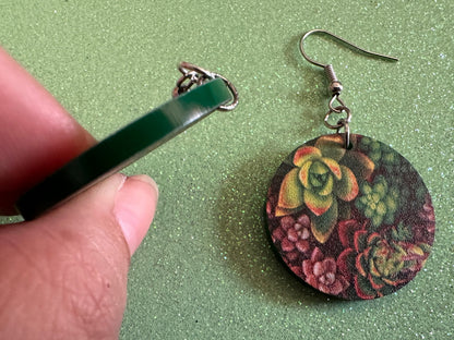 Succulent Earrings: Laser Cut Acrylic Succulents, Cacti, House Plants, Greenhouse, Botany, Green Earrings, Best Gifts for Her/Him/Them