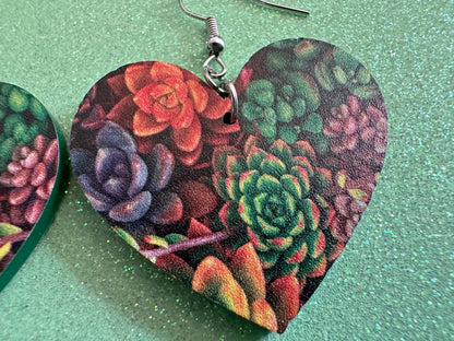 Succulent Earrings: Laser Cut Acrylic Succulents, Cacti, House Plants, Greenhouse, Botany, Green Earrings, Best Gifts for Her/Him/Them