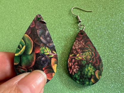 Succulent Earrings: Laser Cut Acrylic Succulents, Cacti, House Plants, Greenhouse, Botany, Green Earrings, Best Gifts for Her/Him/Them