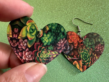 Succulent Earrings: Laser Cut Acrylic Succulents, Cacti, House Plants, Greenhouse, Botany, Green Earrings, Best Gifts for Her/Him/Them