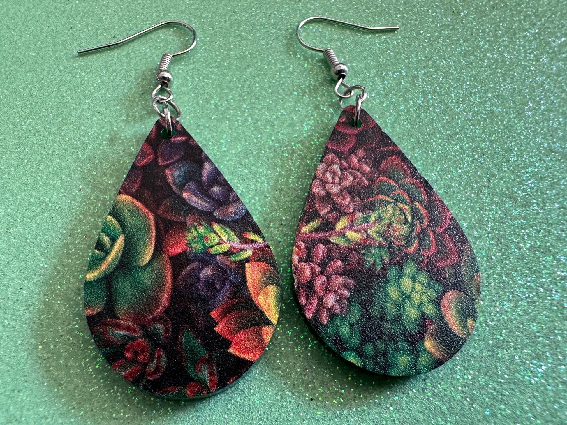 Succulent Earrings: Laser Cut Acrylic Succulents, Cacti, House Plants, Greenhouse, Botany, Green Earrings, Best Gifts for Her/Him/Them