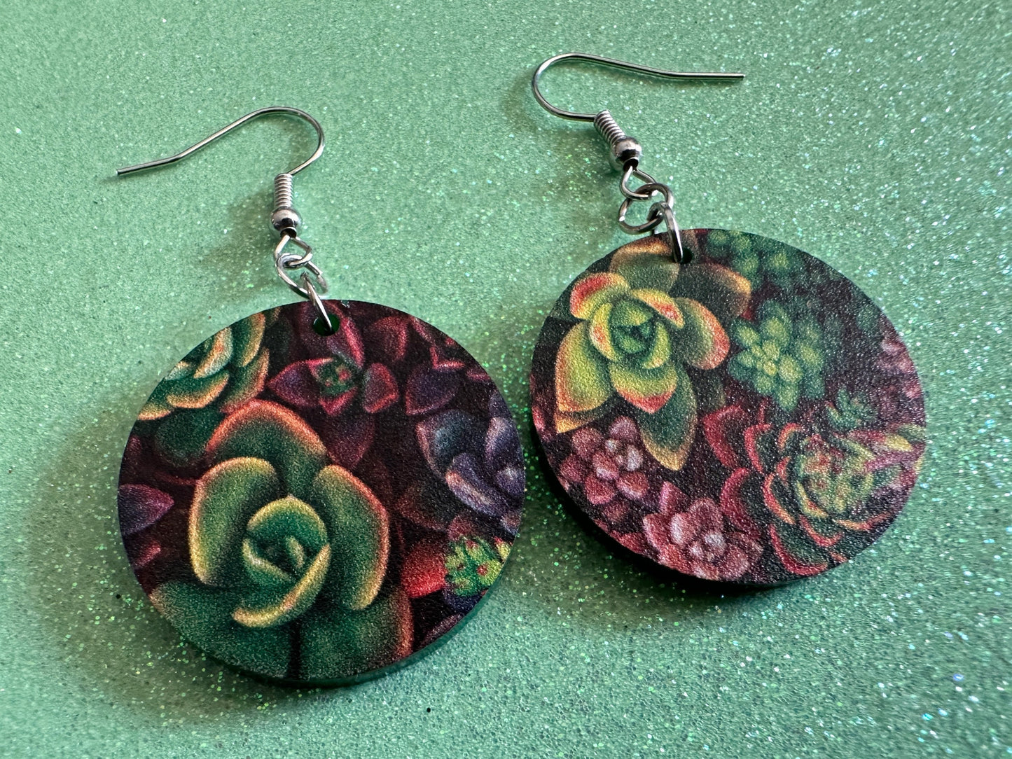Succulent Earrings: Laser Cut Acrylic Succulents, Cacti, House Plants, Greenhouse, Botany, Green Earrings, Best Gifts for Her/Him/Them