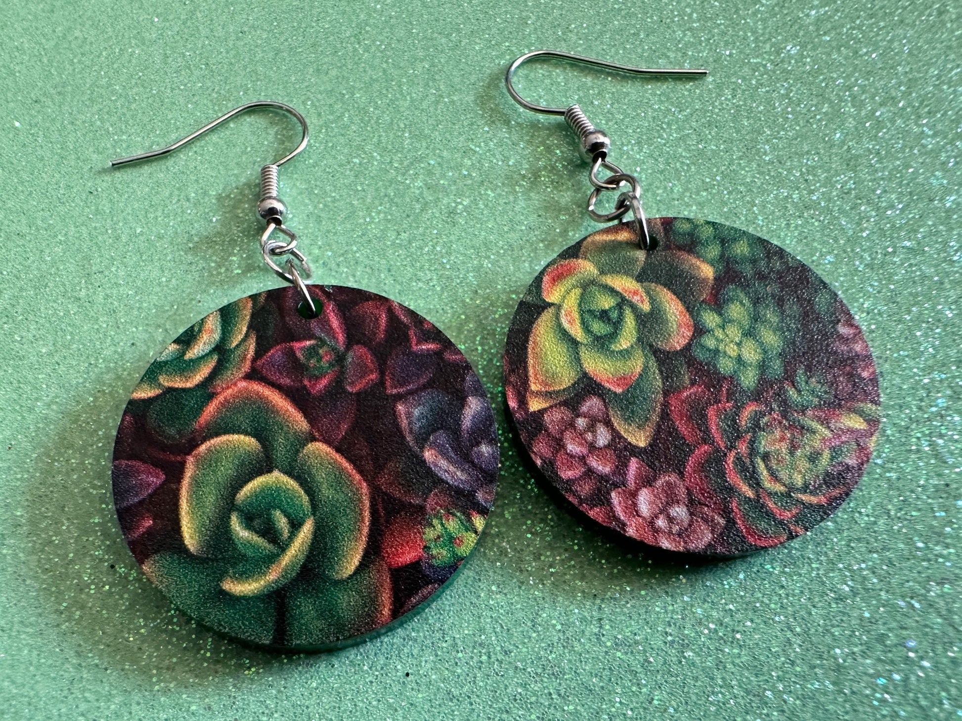 Succulent Earrings: Laser Cut Acrylic Succulents, Cacti, House Plants, Greenhouse, Botany, Green Earrings, Best Gifts for Her/Him/Them