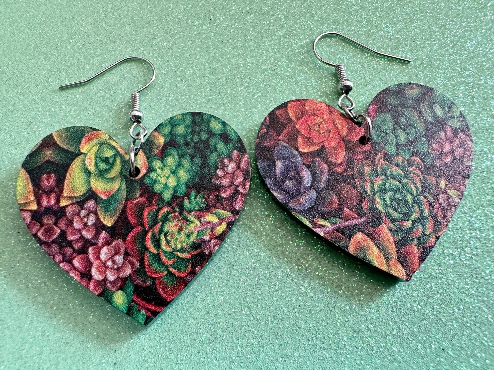 Succulent Earrings: Laser Cut Acrylic Succulents, Cacti, House Plants, Greenhouse, Botany, Green Earrings, Best Gifts for Her/Him/Them