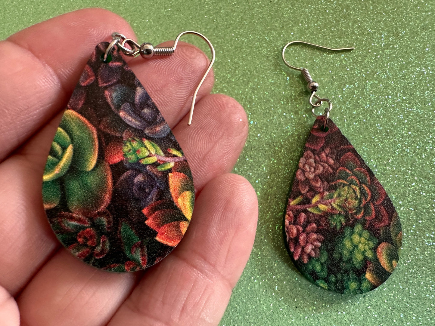 Succulent Earrings: Laser Cut Acrylic Succulents, Cacti, House Plants, Greenhouse, Botany, Green Earrings, Best Gifts for Her/Him/Them