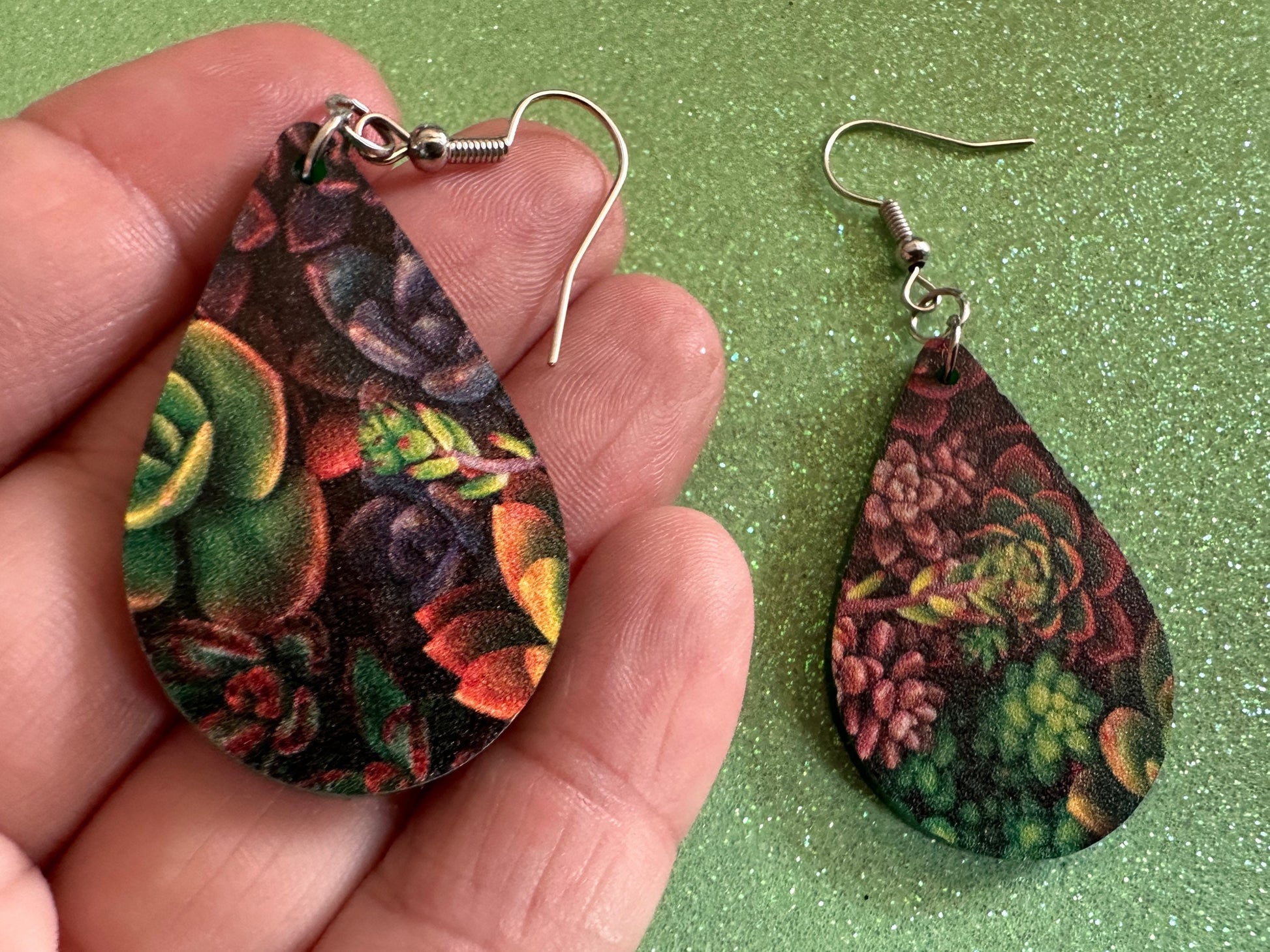 Succulent Earrings: Laser Cut Acrylic Succulents, Cacti, House Plants, Greenhouse, Botany, Green Earrings, Best Gifts for Her/Him/Them
