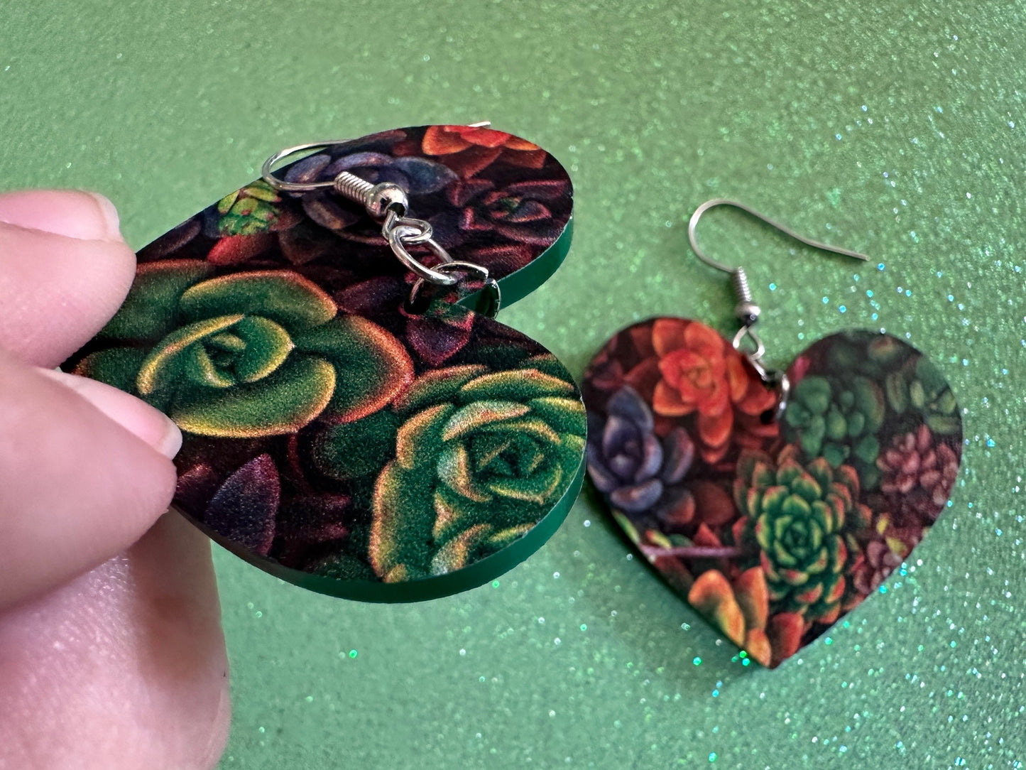 Succulent Earrings: Laser Cut Acrylic Succulents, Cacti, House Plants, Greenhouse, Botany, Green Earrings, Best Gifts for Her/Him/Them