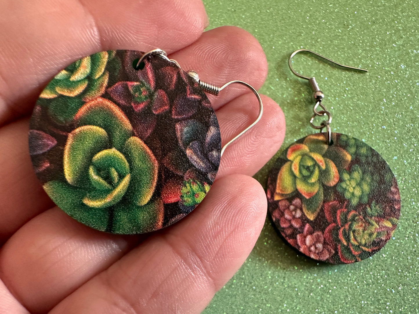 Succulent Earrings: Laser Cut Acrylic Succulents, Cacti, House Plants, Greenhouse, Botany, Green Earrings, Best Gifts for Her/Him/Them