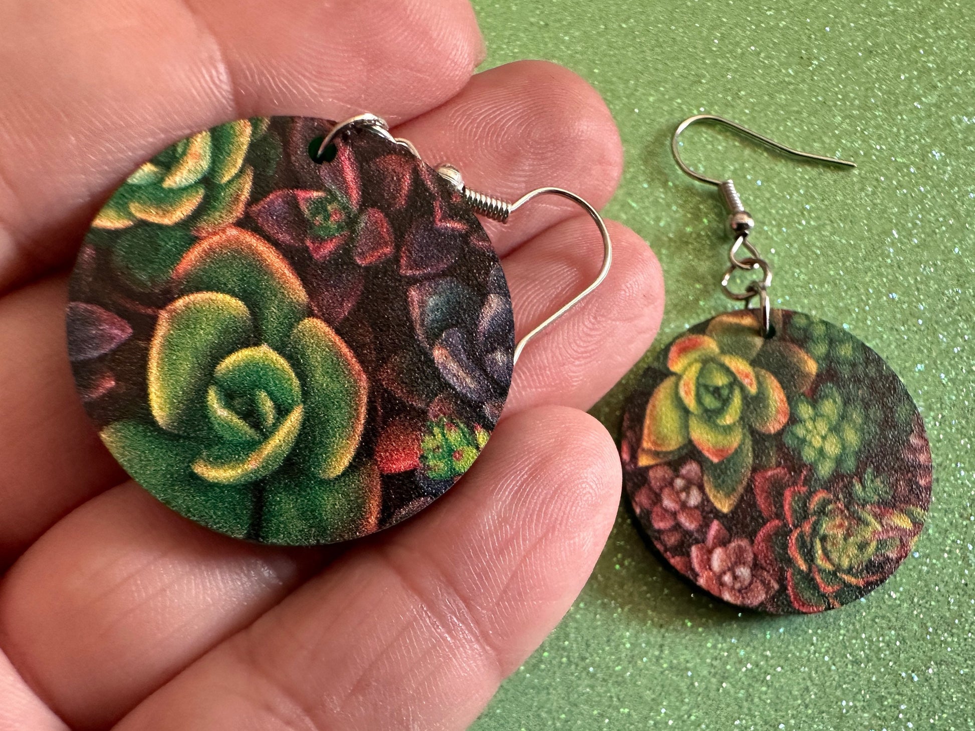 Succulent Earrings: Laser Cut Acrylic Succulents, Cacti, House Plants, Greenhouse, Botany, Green Earrings, Best Gifts for Her/Him/Them