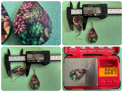 Succulent Earrings: Laser Cut Acrylic Succulents, Cacti, House Plants, Greenhouse, Botany, Green Earrings, Best Gifts for Her/Him/Them