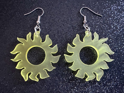 Sun Earrings: Laser Cut Acrylic Suns, Sunshine, Hot Weather, Good Weather, Warm Climate, Best Gifts for Her/Him/Them