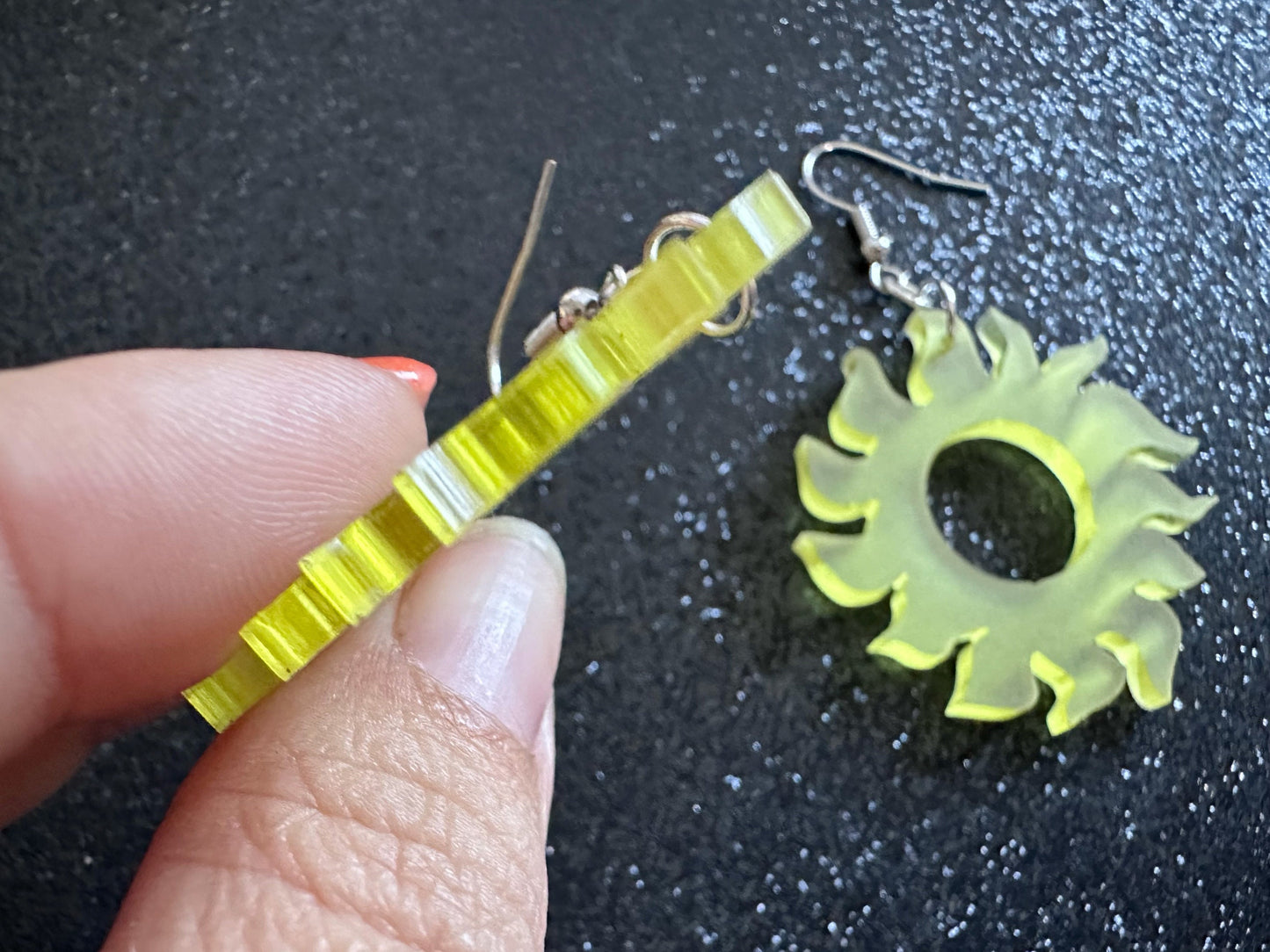 Sun Earrings: Laser Cut Acrylic Suns, Sunshine, Hot Weather, Good Weather, Warm Climate, Best Gifts for Her/Him/Them