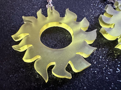 Sun Earrings: Laser Cut Acrylic Suns, Sunshine, Hot Weather, Good Weather, Warm Climate, Best Gifts for Her/Him/Them
