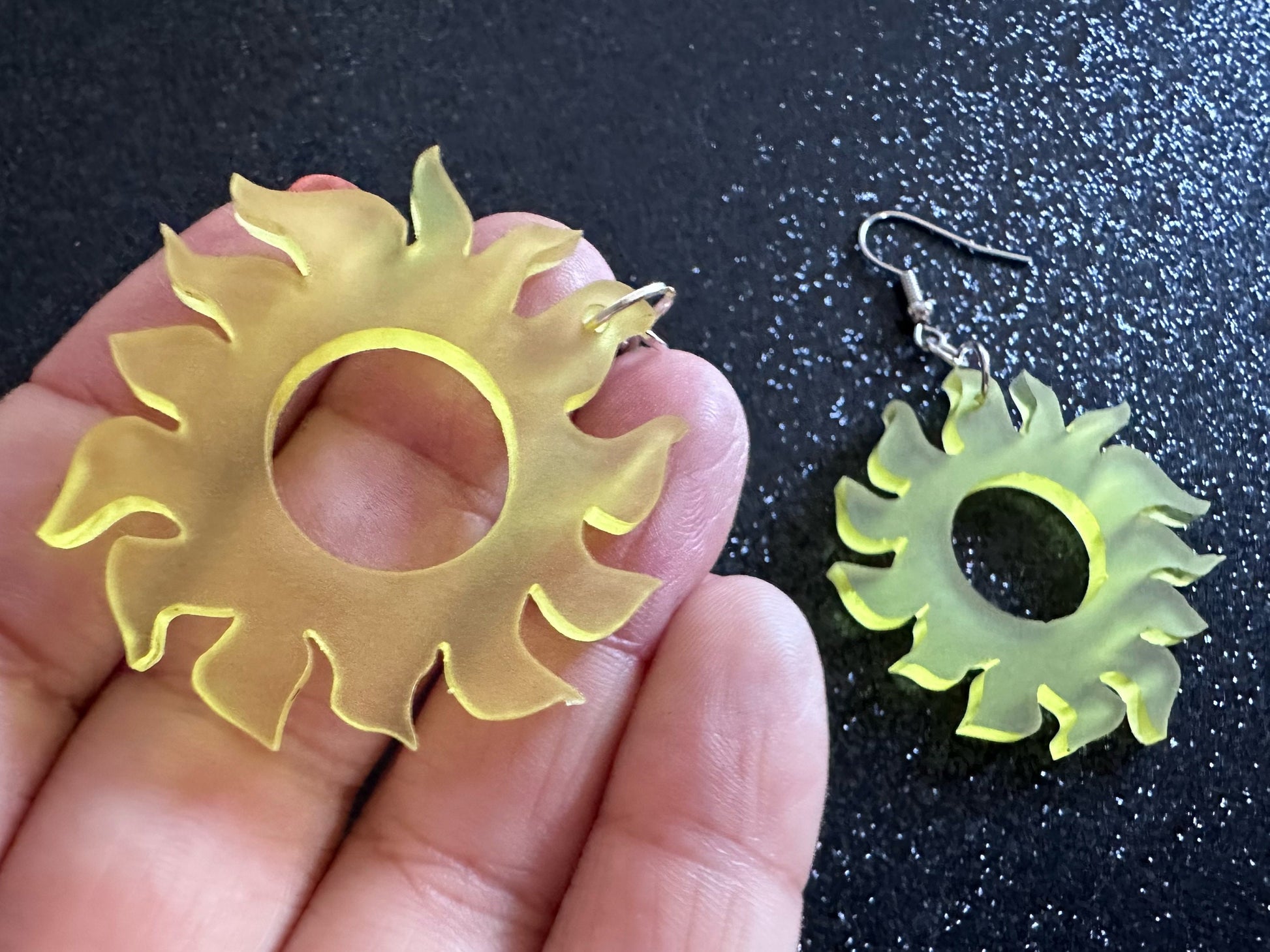 Sun Earrings: Laser Cut Acrylic Suns, Sunshine, Hot Weather, Good Weather, Warm Climate, Best Gifts for Her/Him/Them