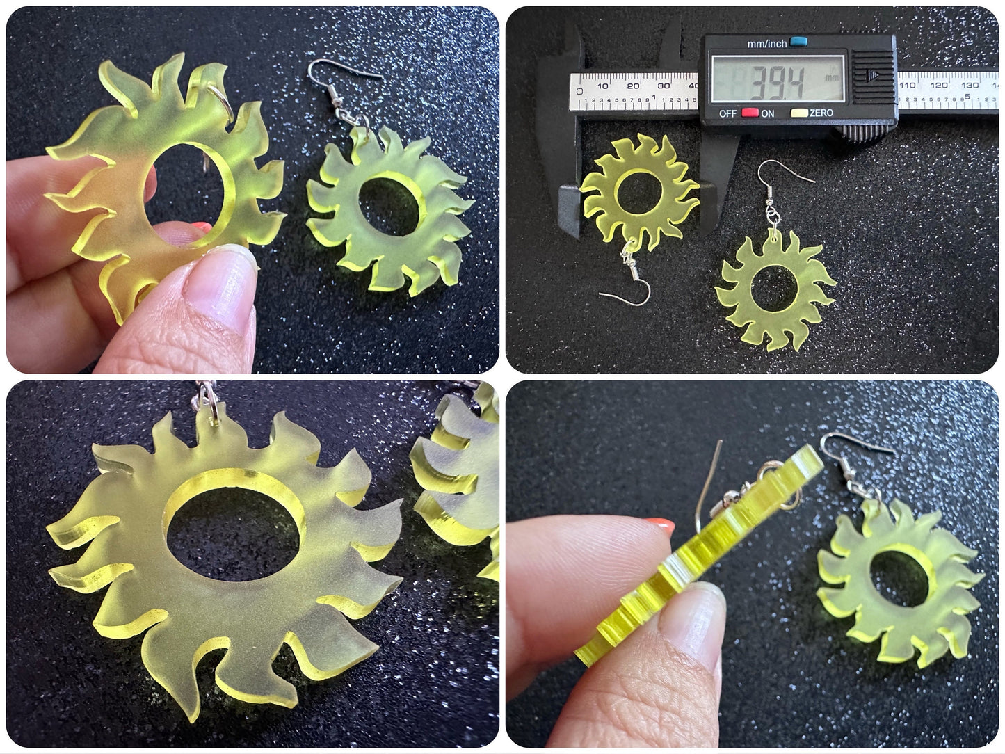 Sun Earrings: Laser Cut Acrylic Suns, Sunshine, Hot Weather, Good Weather, Warm Climate, Best Gifts for Her/Him/Them