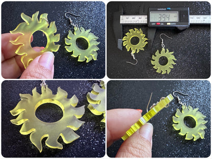 Sun Earrings: Laser Cut Acrylic Suns, Sunshine, Hot Weather, Good Weather, Warm Climate, Best Gifts for Her/Him/Them