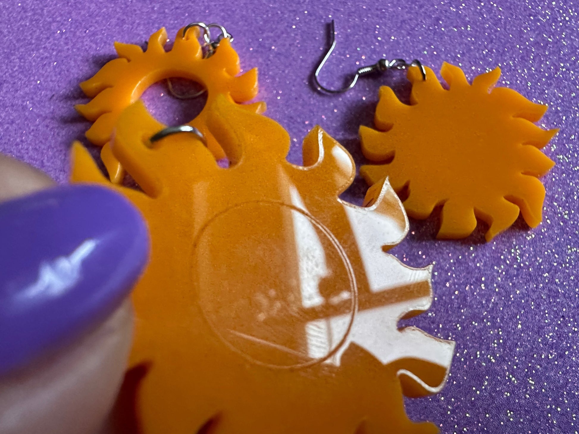Sun Earrings: Laser Cut Acrylic Suns, Sunshine, Hot Weather, Good Weather, Warm Climate, Gifts for Her/Him/Them