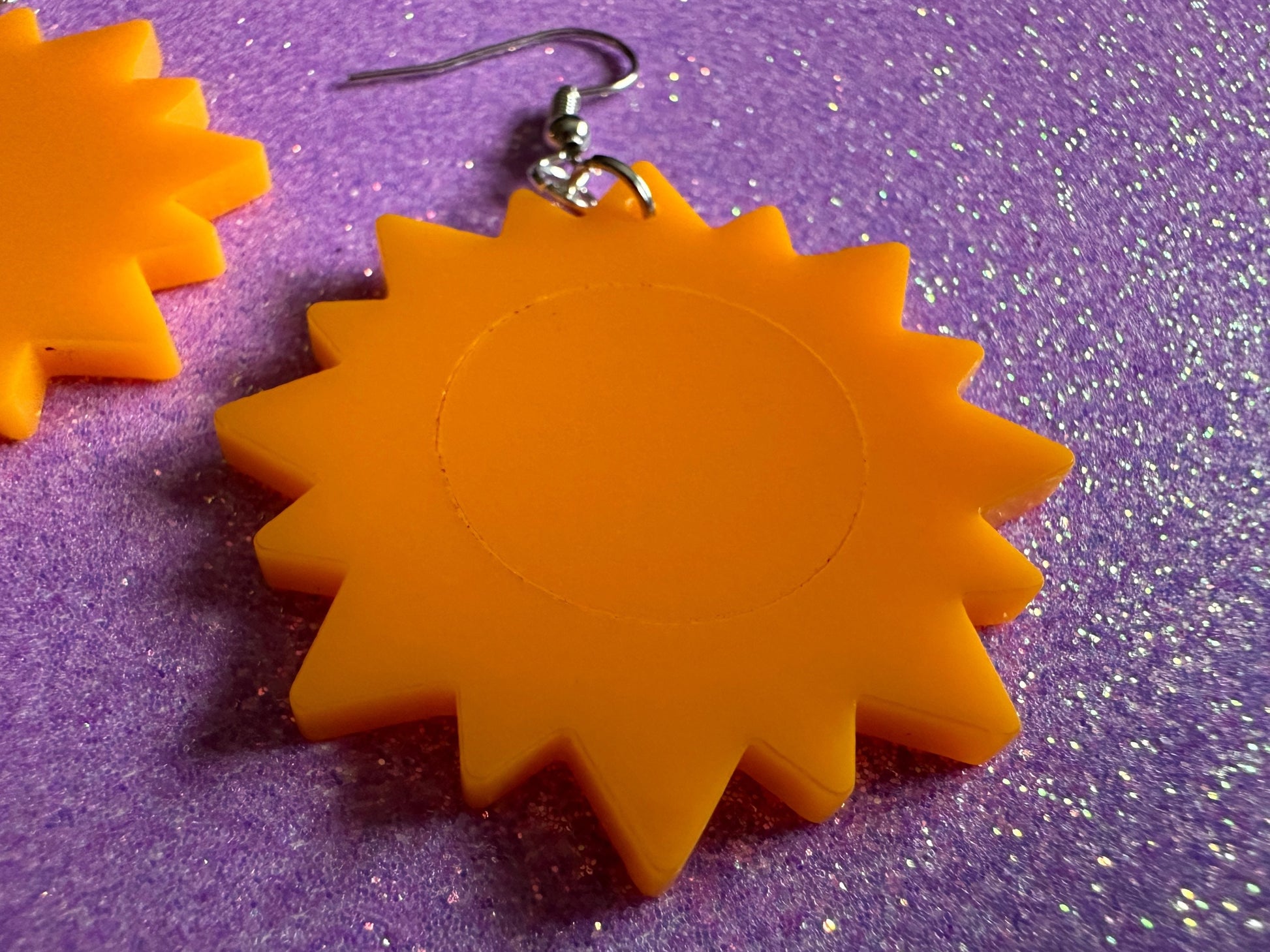 Sun Earrings: Laser Cut Acrylic Suns, Sunshine, Hot Weather, Good Weather, Warm Climate, Gifts for Her/Him/Them