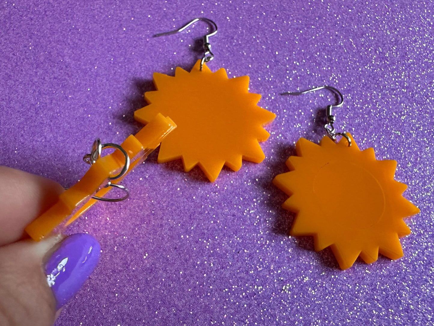 Sun Earrings: Laser Cut Acrylic Suns, Sunshine, Hot Weather, Good Weather, Warm Climate, Gifts for Her/Him/Them