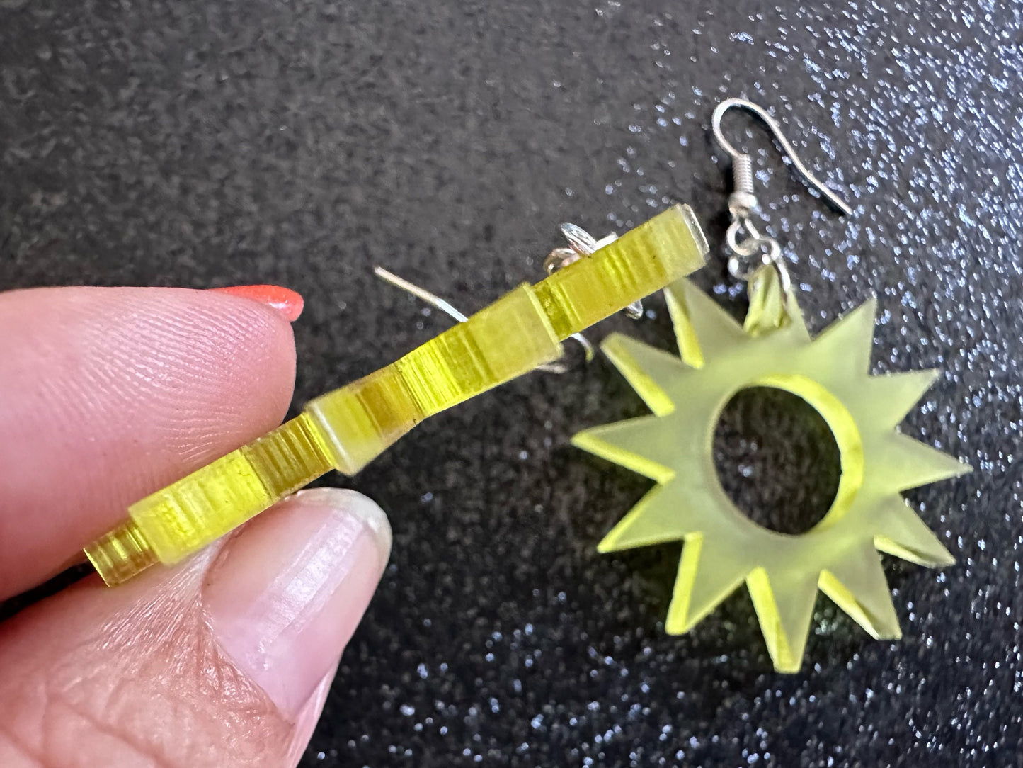 Sun Earrings: Laser Cut Acrylic Suns, Sunshine, Hot Weather, Good Weather, Warm Climate, Tropical Holiday, Best Gifts for Her/Him/Them