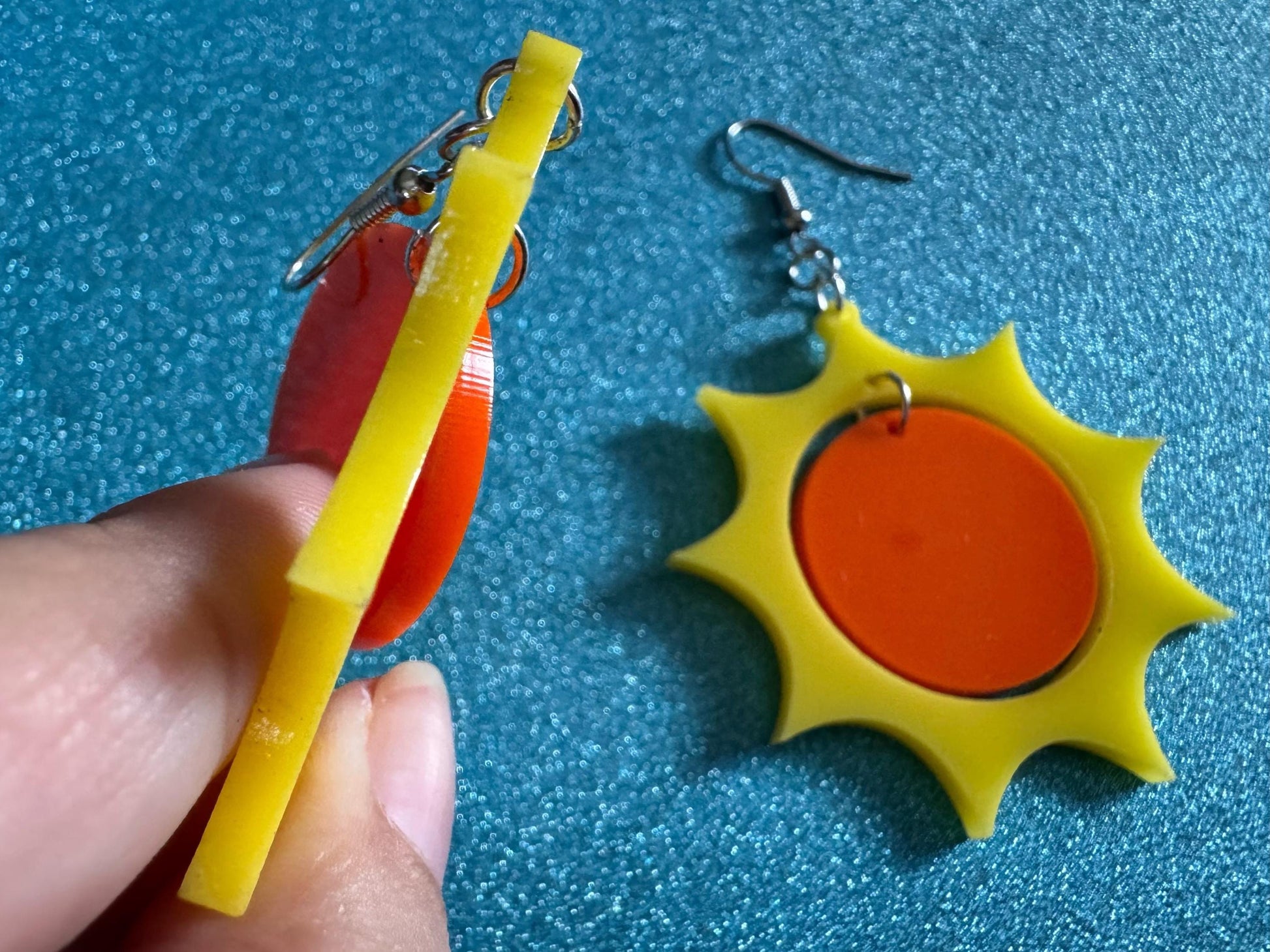 Sun Earrings: Laser Cut Acrylic Suns, Sunshine, Hot Weather, Good Weather, Warm Climate, Tropical Holiday, Best Gifts for Her/Him/Them