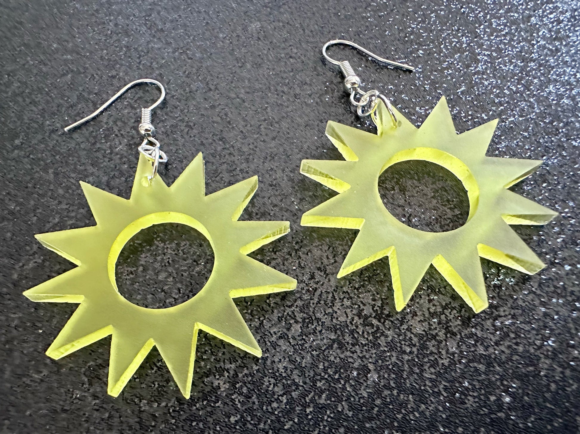 Sun Earrings: Laser Cut Acrylic Suns, Sunshine, Hot Weather, Good Weather, Warm Climate, Tropical Holiday, Best Gifts for Her/Him/Them