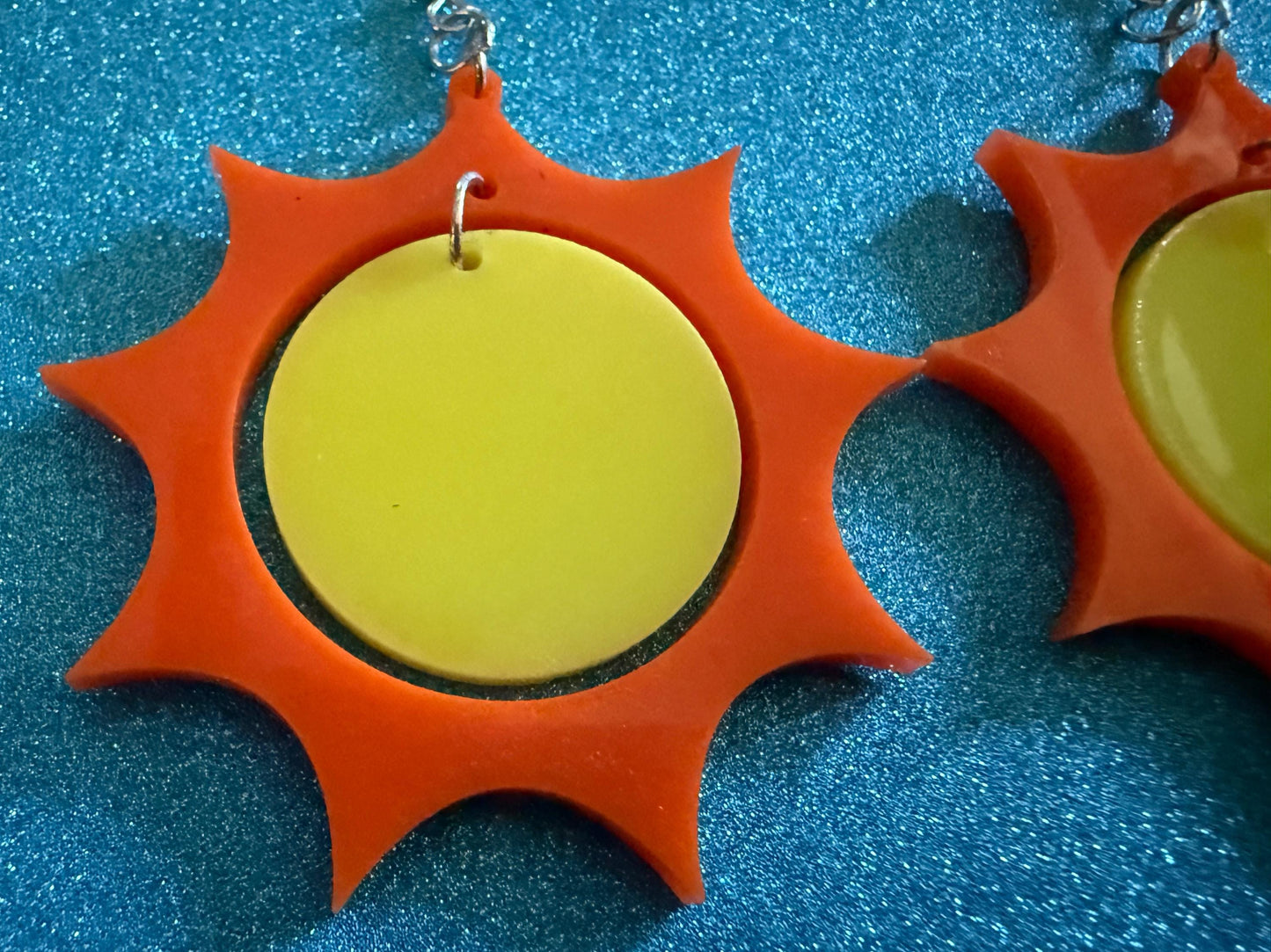 Sun Earrings: Laser Cut Acrylic Suns, Sunshine, Hot Weather, Good Weather, Warm Climate, Tropical Holiday, Best Gifts for Her/Him/Them