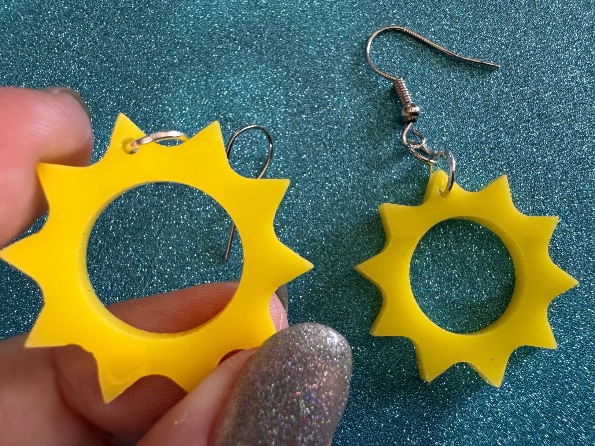 Sun Earrings: Laser Cut Acrylic Suns, Sunshine, Hot Weather, Good Weather, Warm Climate, Tropical Holiday, Best Gifts for Her/Him/Them