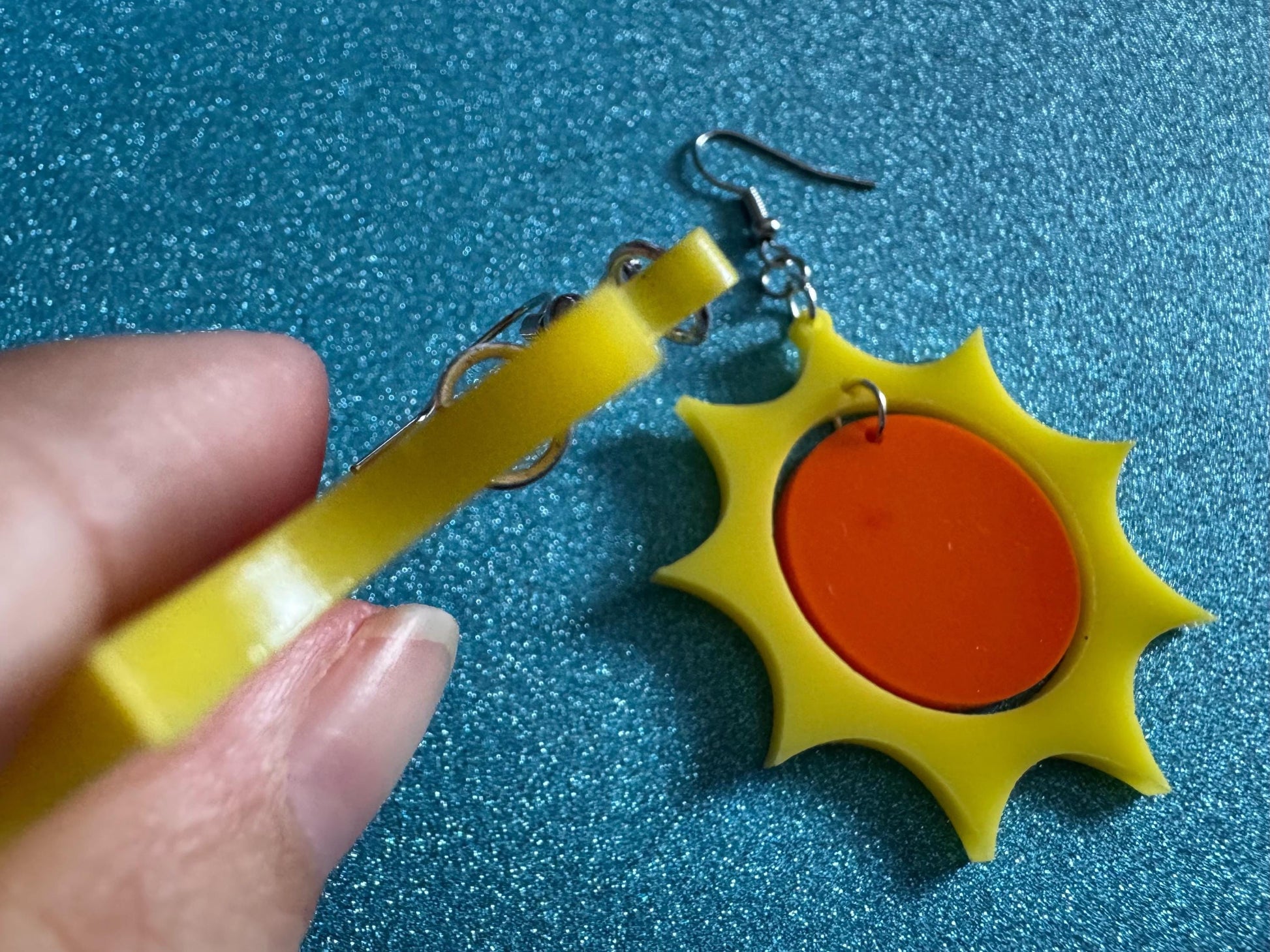 Sun Earrings: Laser Cut Acrylic Suns, Sunshine, Hot Weather, Good Weather, Warm Climate, Tropical Holiday, Best Gifts for Her/Him/Them