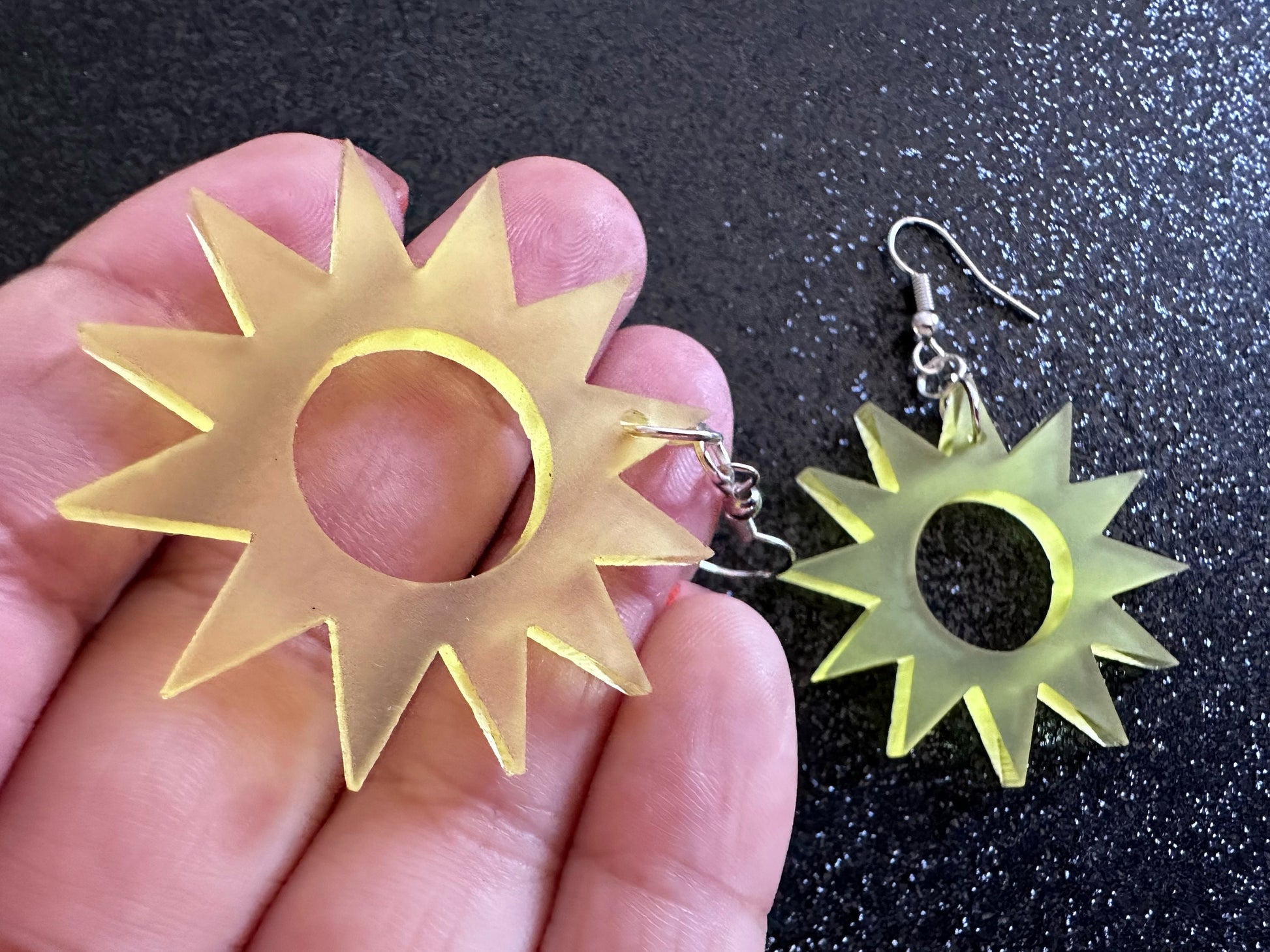 Sun Earrings: Laser Cut Acrylic Suns, Sunshine, Hot Weather, Good Weather, Warm Climate, Tropical Holiday, Best Gifts for Her/Him/Them