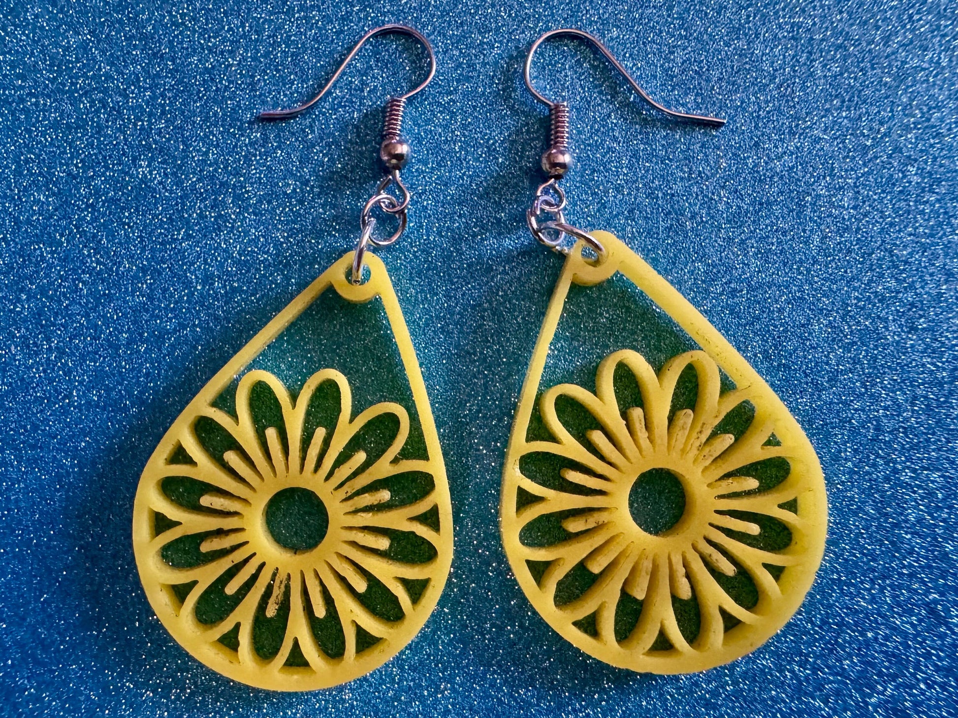 Sunflower Earrings: Laser Cut Acrylic Sunflowers, Flower, Floral, Plant, Botany, Garden, Summer, Support Ukraine, Gifts for Her/Him/Them