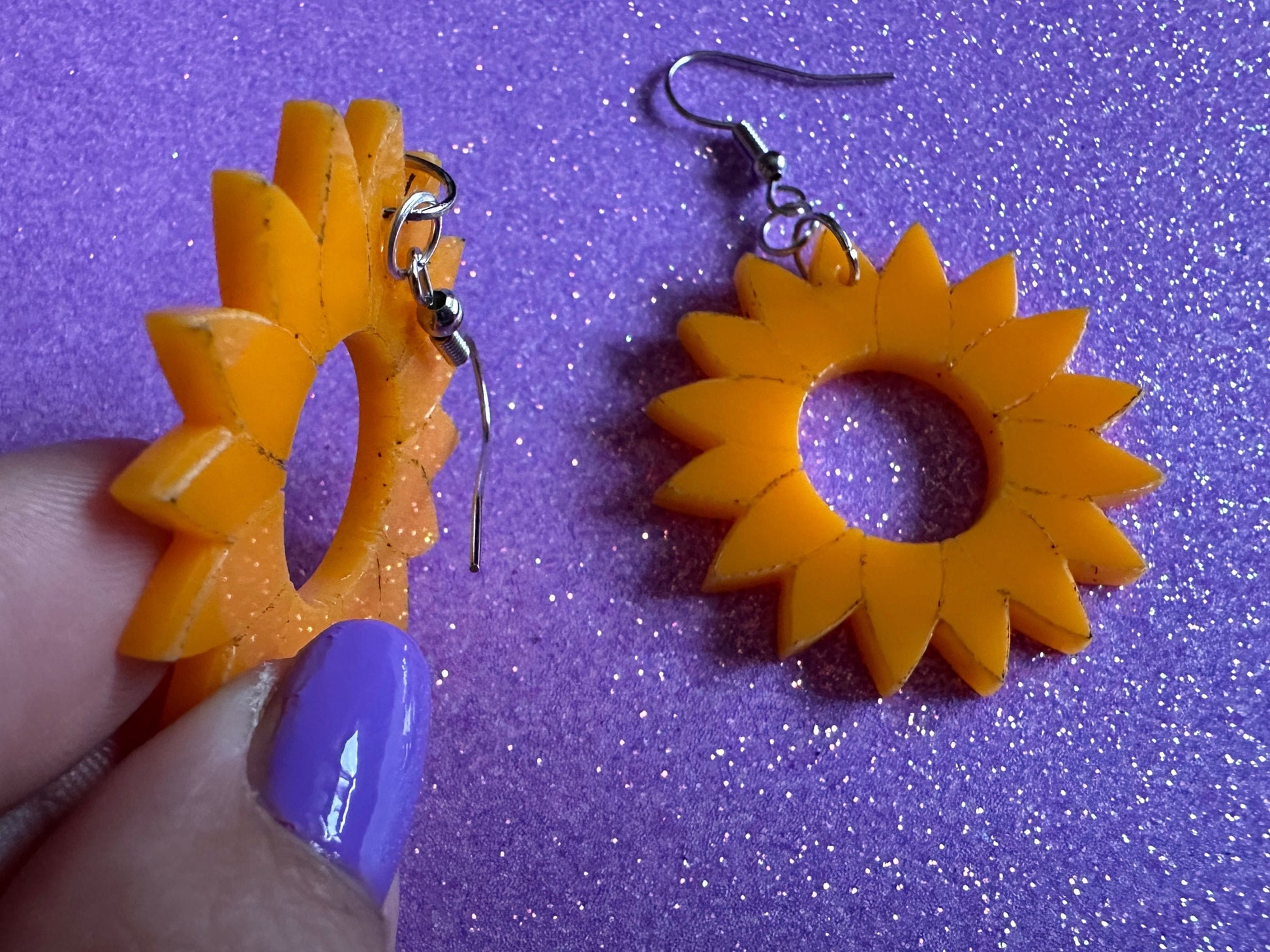 Sunflower Earrings: Laser Cut Acrylic Sunflowers, Flower, Floral, Plant, Botany, Garden, Summer, Support Ukraine, Gifts for Her/Him/Them