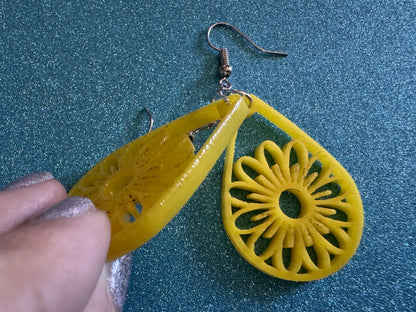 Sunflower Earrings: Laser Cut Acrylic Sunflowers, Flower, Floral, Plant, Botany, Garden, Summer, Support Ukraine, Gifts for Her/Him/Them
