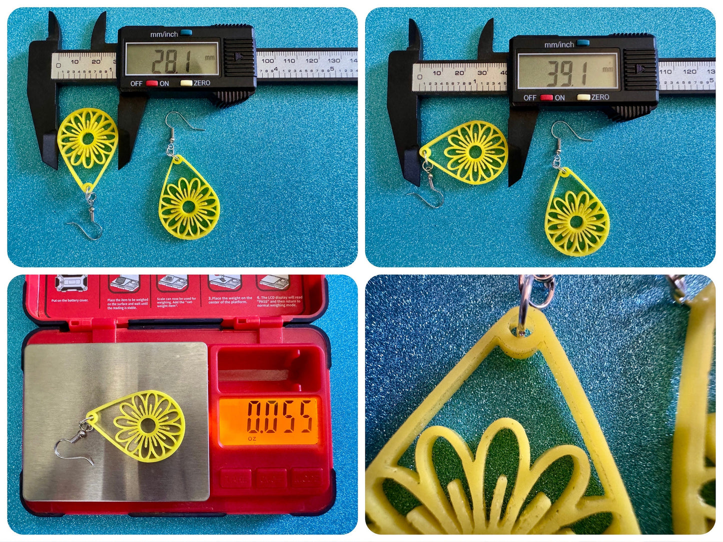 Sunflower Earrings: Laser Cut Acrylic Sunflowers, Flower, Floral, Plant, Botany, Garden, Summer, Support Ukraine, Gifts for Her/Him/Them