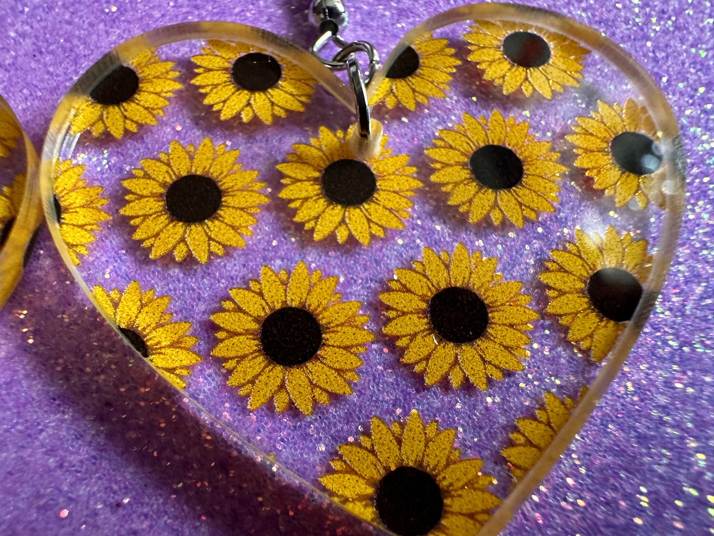 Sunflower Earrings: Laser Cut Acrylic Sunflowers, Flower, Floral, Plant, Botany, Garden, Summer Vibes, Ukraine, Best Gifts for Her/Him/Them