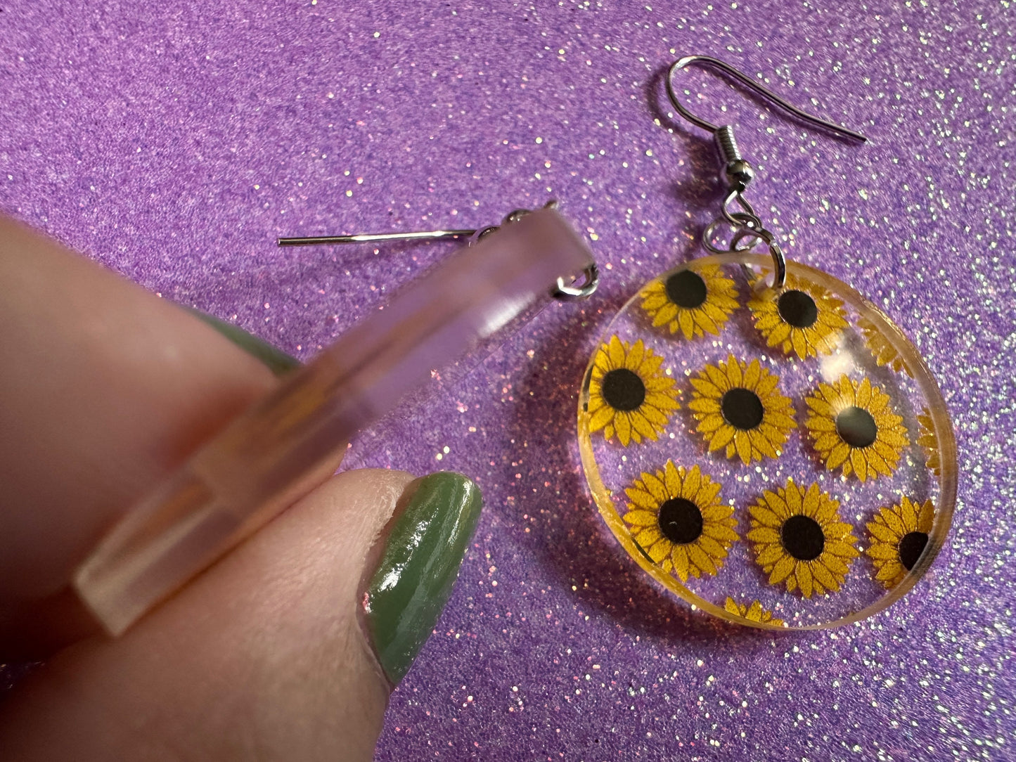 Sunflower Earrings: Laser Cut Acrylic Sunflowers, Flower, Floral, Plant, Botany, Garden, Summer Vibes, Ukraine, Best Gifts for Her/Him/Them