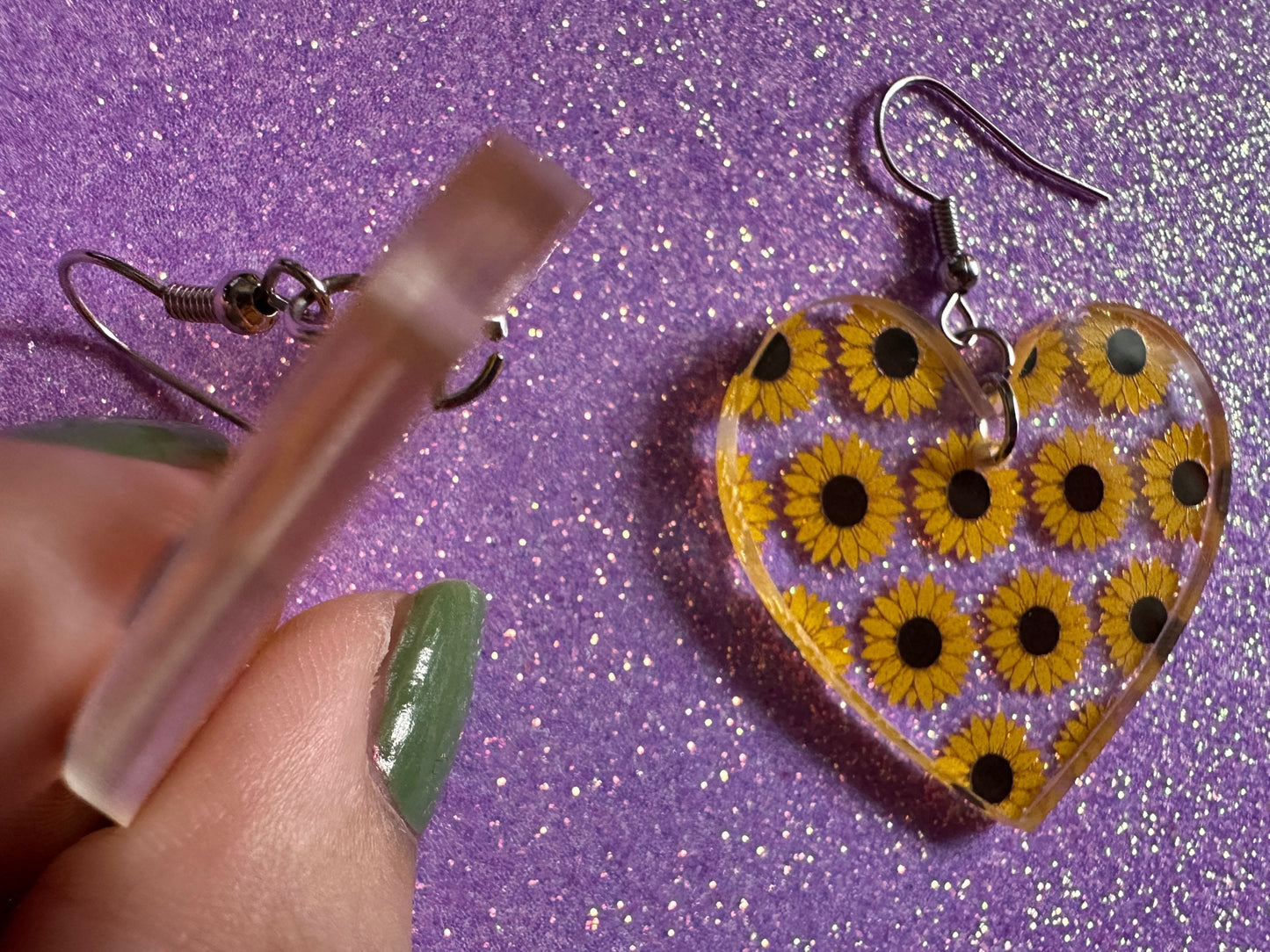 Sunflower Earrings: Laser Cut Acrylic Sunflowers, Flower, Floral, Plant, Botany, Garden, Summer Vibes, Ukraine, Best Gifts for Her/Him/Them