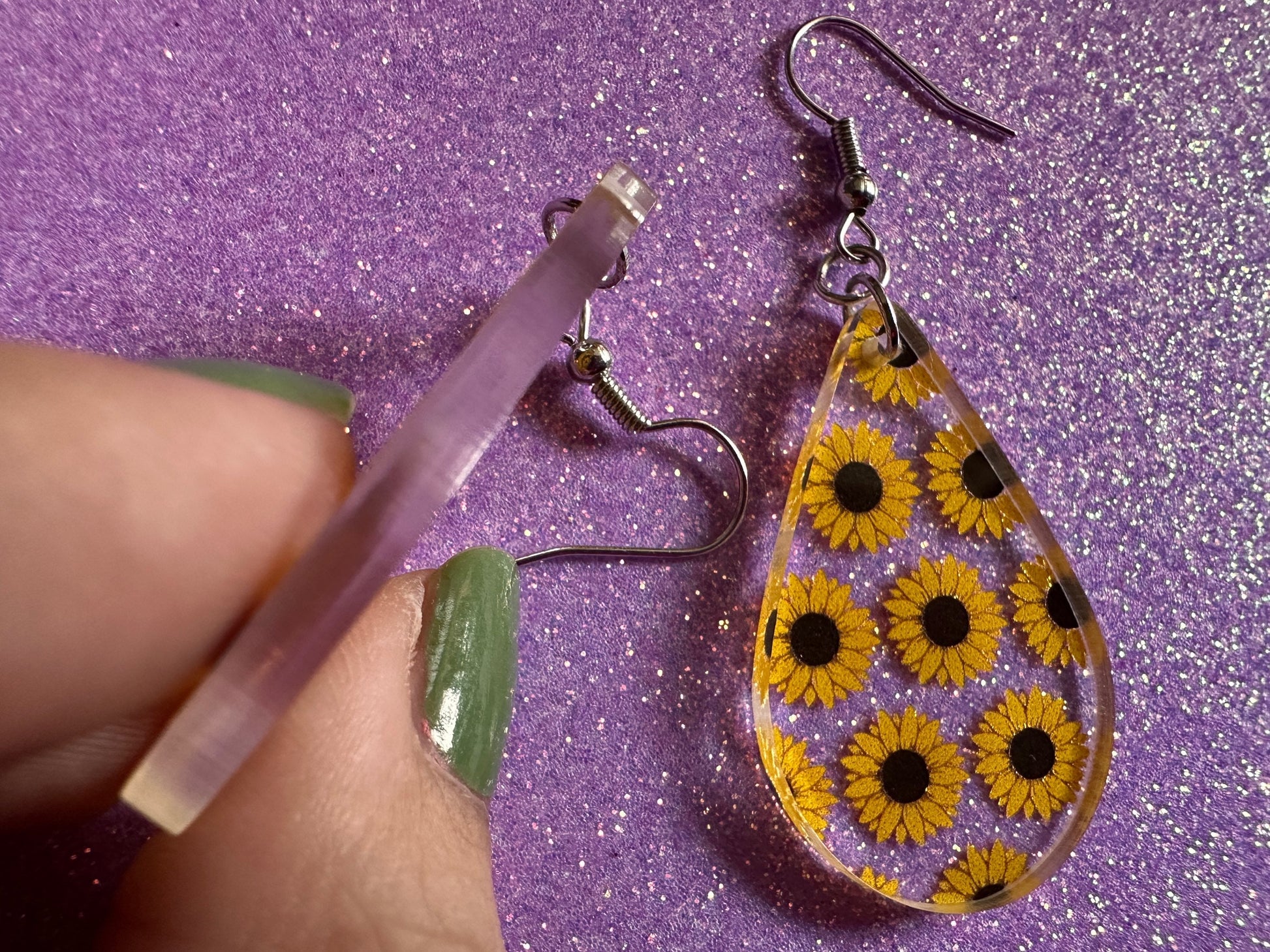 Sunflower Earrings: Laser Cut Acrylic Sunflowers, Flower, Floral, Plant, Botany, Garden, Summer Vibes, Ukraine, Best Gifts for Her/Him/Them