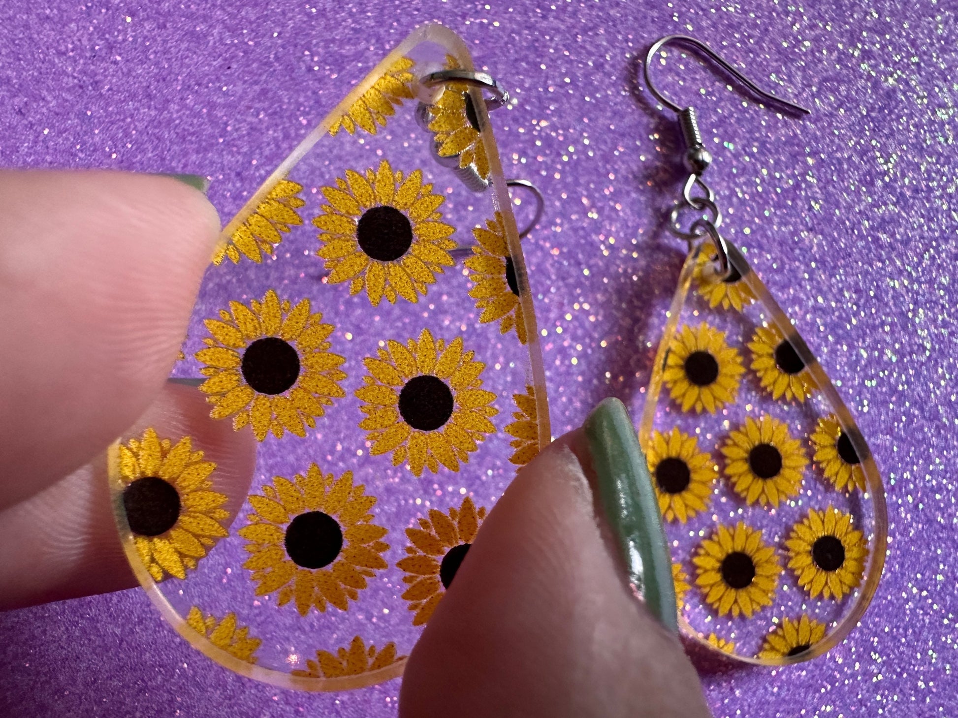 Sunflower Earrings: Laser Cut Acrylic Sunflowers, Flower, Floral, Plant, Botany, Garden, Summer Vibes, Ukraine, Best Gifts for Her/Him/Them