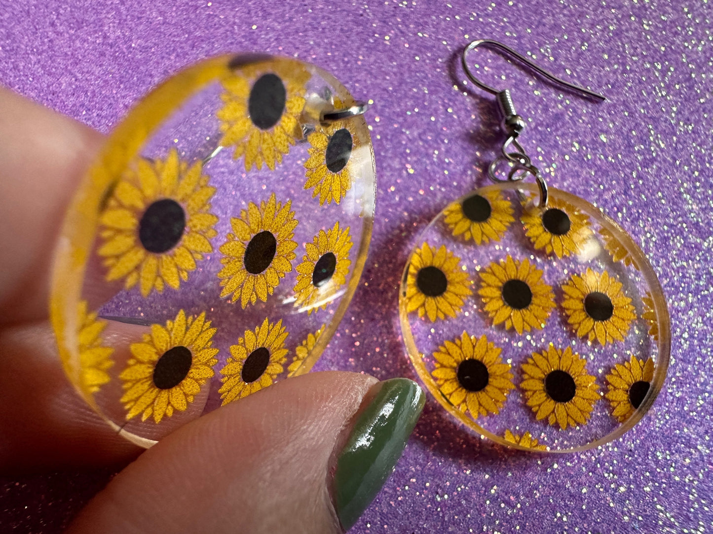 Sunflower Earrings: Laser Cut Acrylic Sunflowers, Flower, Floral, Plant, Botany, Garden, Summer Vibes, Ukraine, Best Gifts for Her/Him/Them