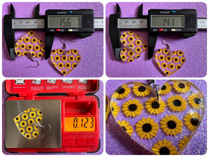 Sunflower Earrings: Laser Cut Acrylic Sunflowers, Flower, Floral, Plant, Botany, Garden, Summer Vibes, Ukraine, Best Gifts for Her/Him/Them