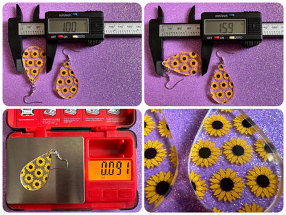 Sunflower Earrings: Laser Cut Acrylic Sunflowers, Flower, Floral, Plant, Botany, Garden, Summer Vibes, Ukraine, Best Gifts for Her/Him/Them