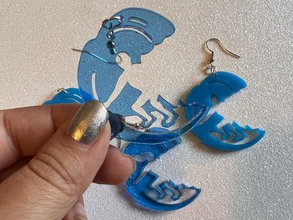 Surfer Earrings: Laser Cut Acrylic Surfers, Ocean Wave, Surfing, Surfer Girl, Surfer Dude, Sports, Hawaii, Best Gifts for Her/Him/Them