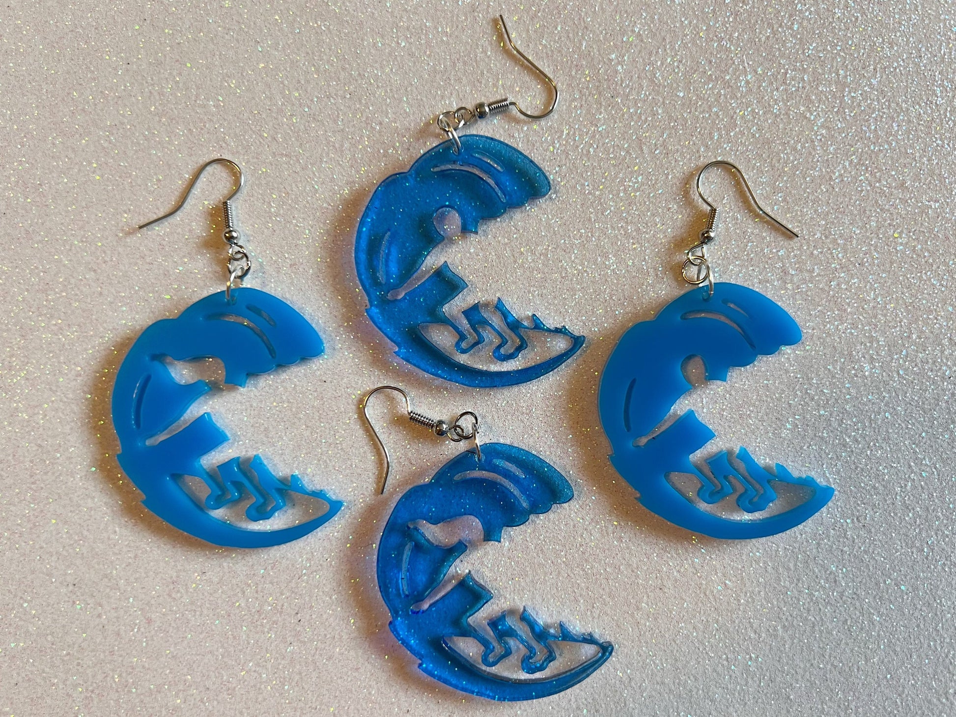 Surfer Earrings: Laser Cut Acrylic Surfers, Ocean Wave, Surfing, Surfer Girl, Surfer Dude, Sports, Hawaii, Best Gifts for Her/Him/Them