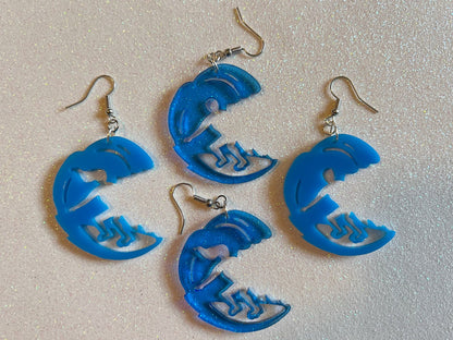 Surfer Earrings: Laser Cut Acrylic Surfers, Ocean Wave, Surfing, Surfer Girl, Surfer Dude, Sports, Hawaii, Best Gifts for Her/Him/Them