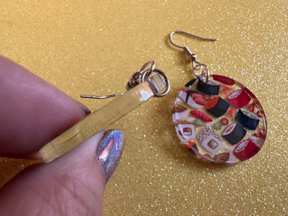 Sushi Earrings: Laser Cut Acrylic Sushi Earrings, Seafood, Fish, Japanese, Nigiri, Sushi Rolls, Caviar, Novelty, Best Gifts for Her/Him/Them