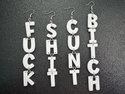 Swear Word Earrings: Laser Cut Words, Gag Gift, BFFS, Best Friend Gift, Girlfriends, Funny Bachelorette, Anniversary, Gifts for Her/Him/Them