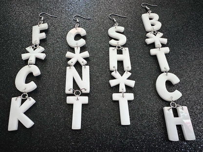Swear Word Earrings: Laser Cut Words, Gag Gift, BFFS, Best Friend Gift, Girlfriends, Funny Bachelorette, Anniversary, Gifts for Her/Him/Them